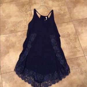 free people blue lace mini dress never worn
